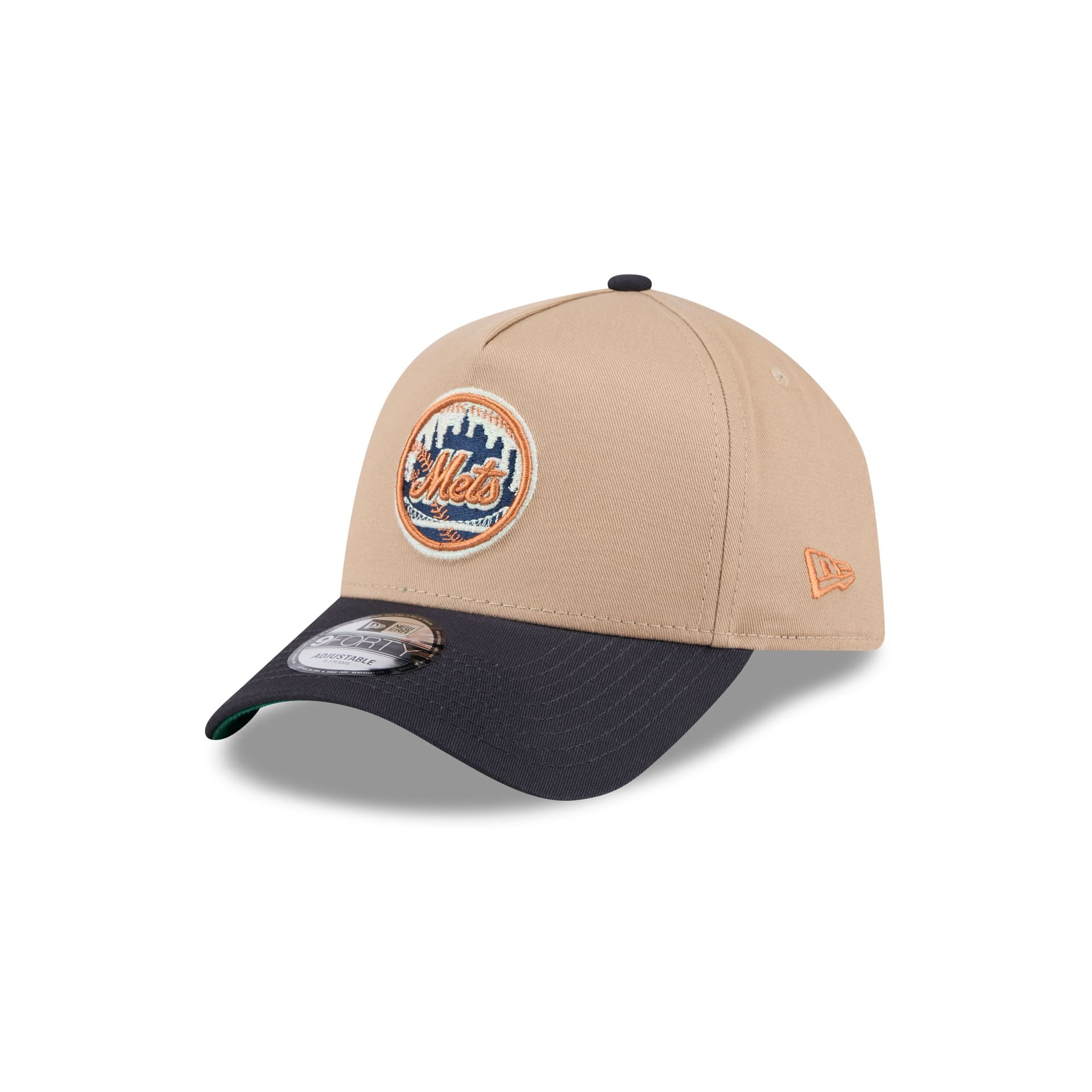 New York Mets Beige Khaki 9FORTY A-Frame Snapback Hat