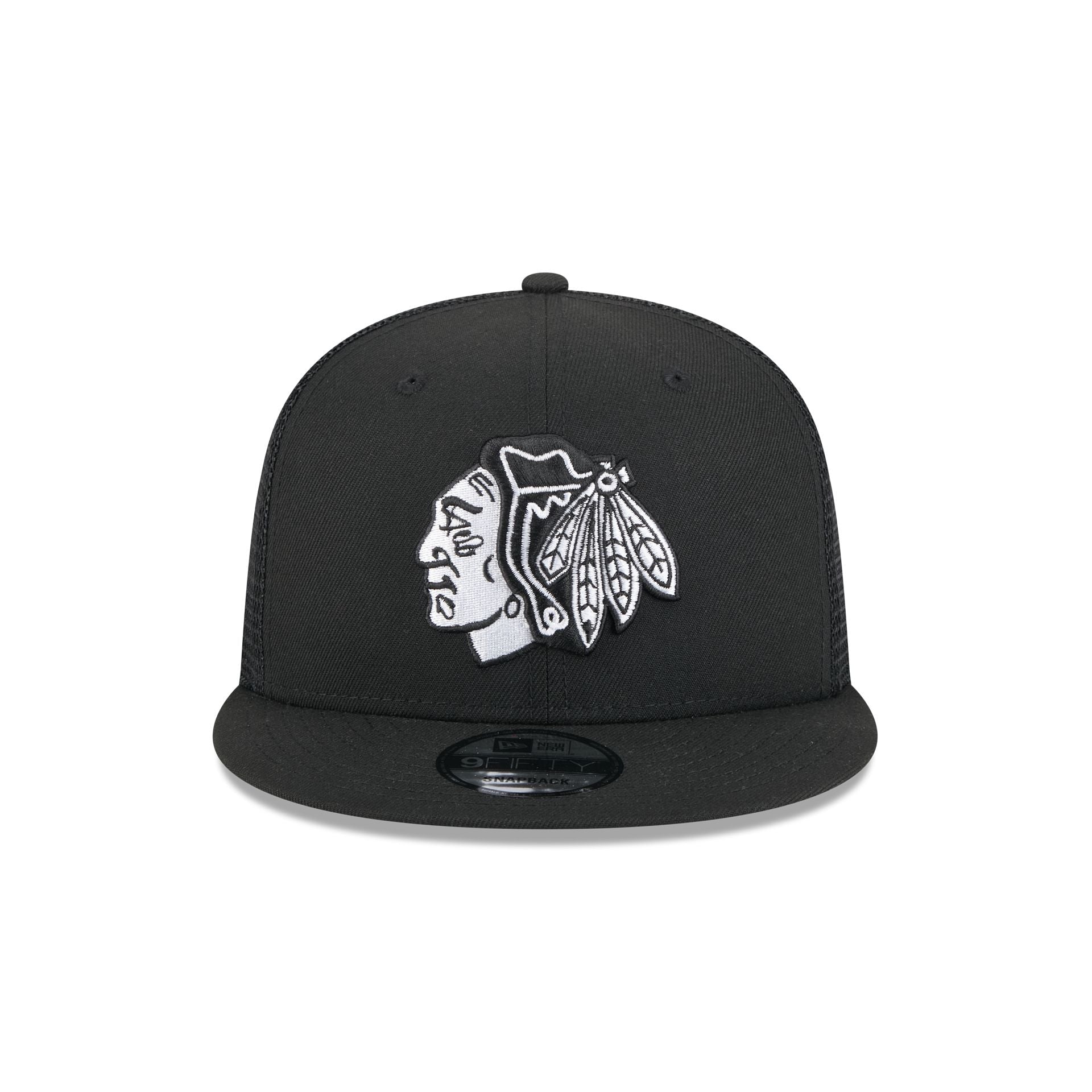 Chicago Blackhawks Black 9FIFTY Trucker Hat