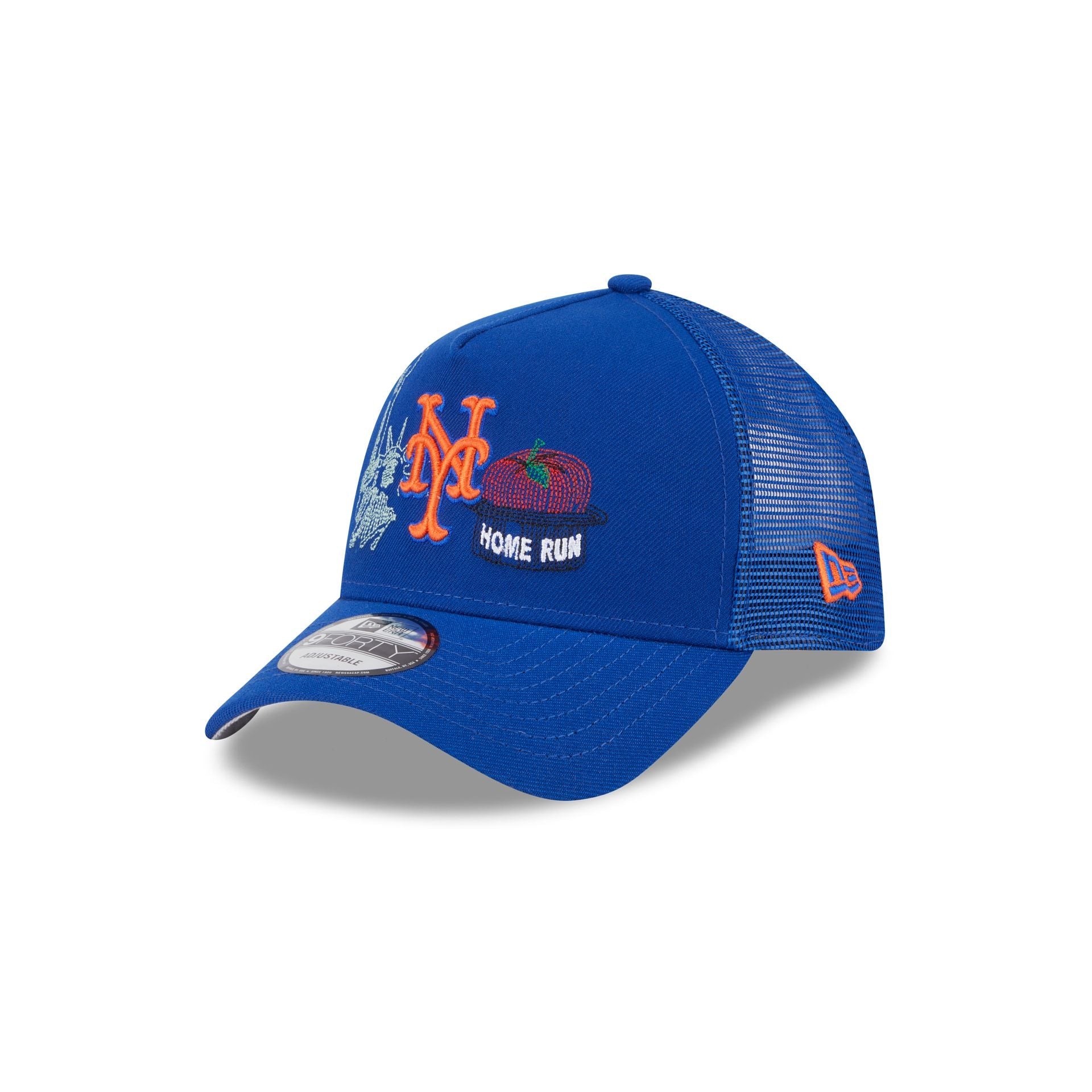 New York Mets State Stitch 9FORTY A-Frame Trucker Hat