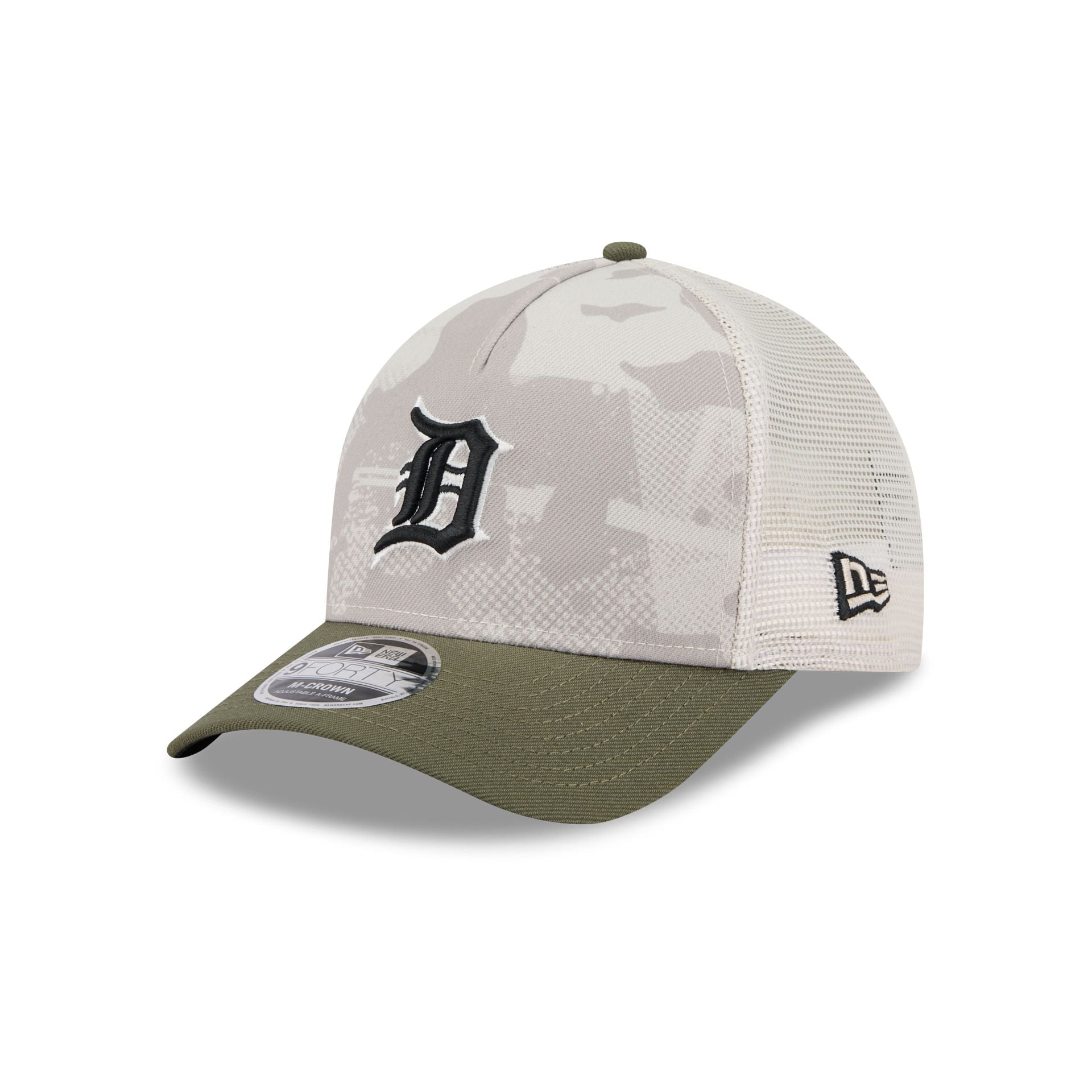 Detroit Tigers Armed Forces Day 2025 9FORTY M-Crown A-Frame Trucker Hat