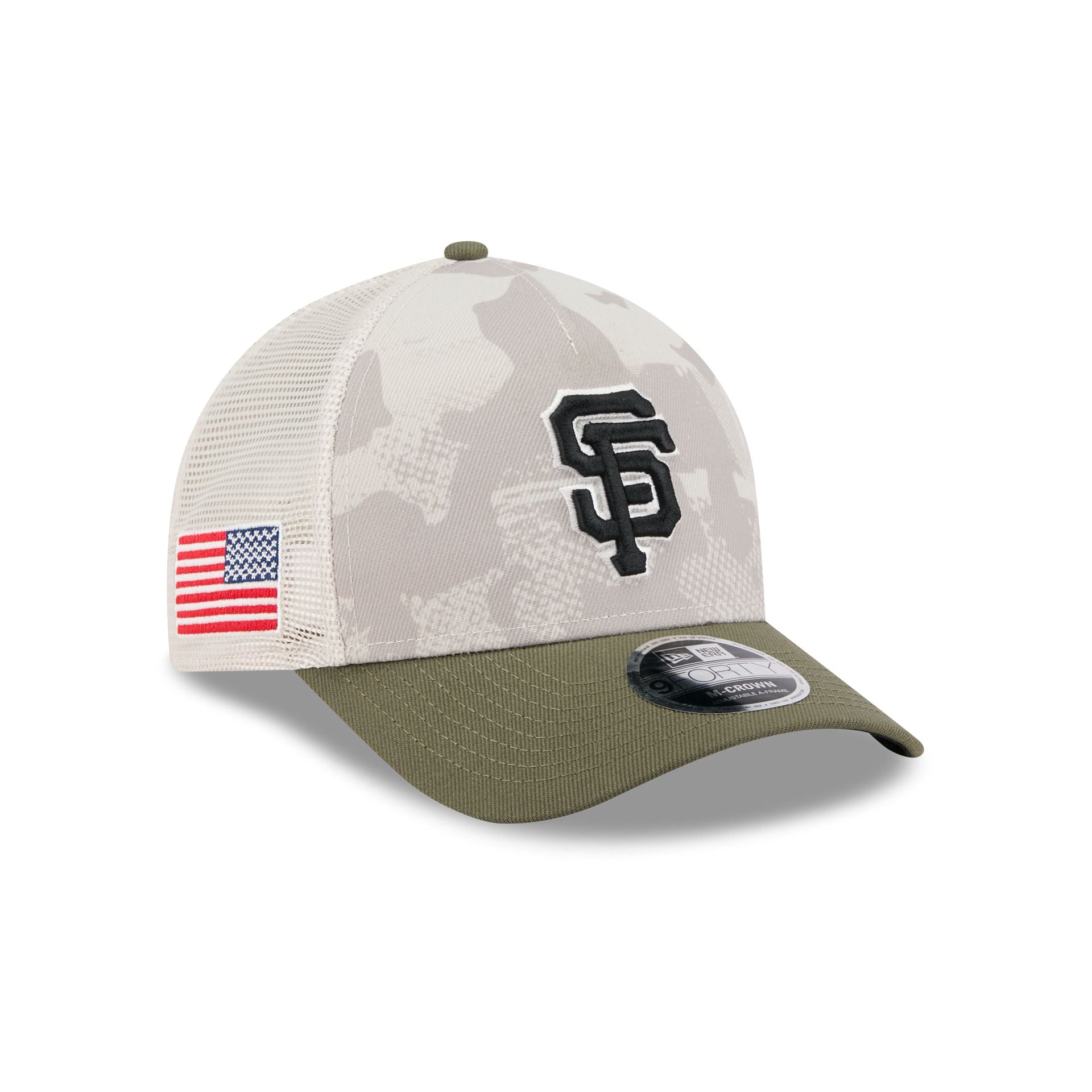 San Francisco Giants Armed Forces Day 2025 9FORTY M-Crown A-Frame Trucker Hat