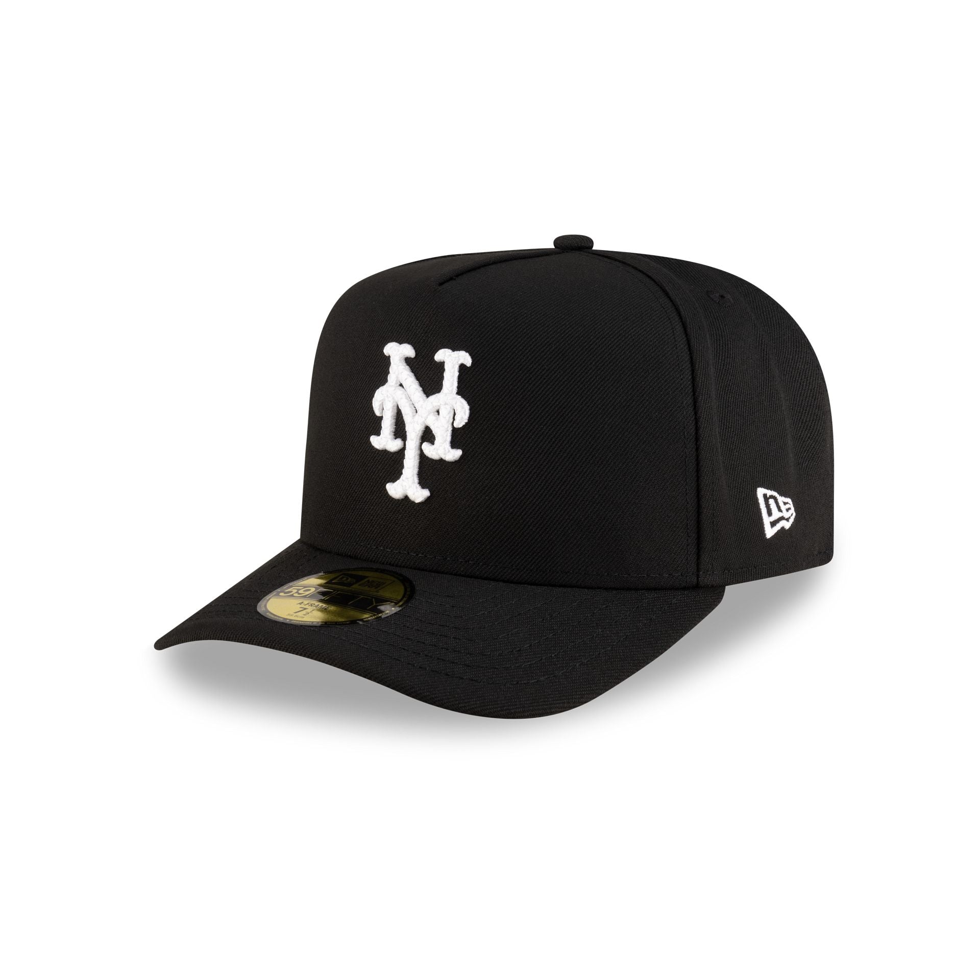 New York Mets Black Script Safety Pin 59FIFTY A-Frame Fitted Hat