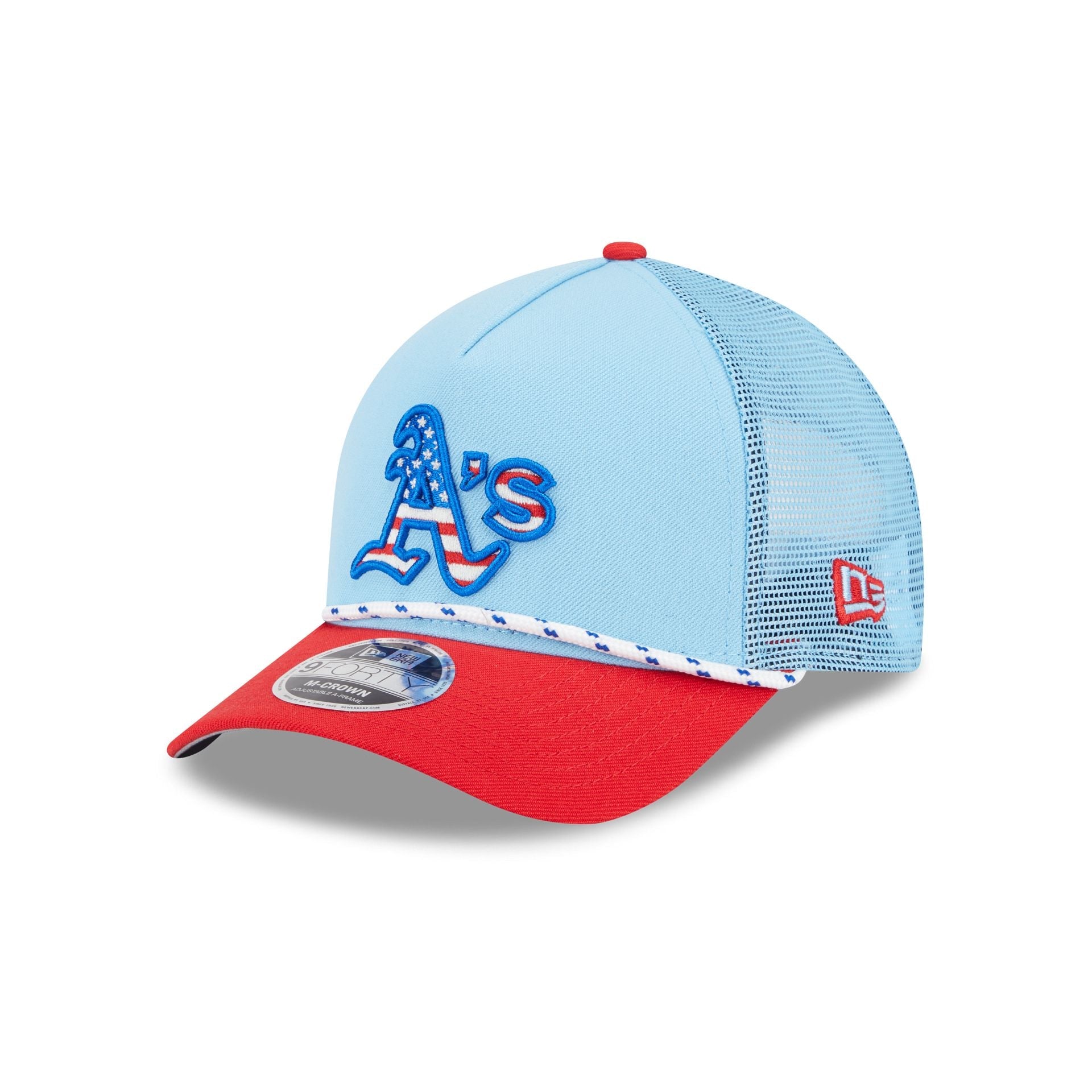 Athletics Independence Day 2025 9FORTY M-Crown A-Frame Trucker Hat