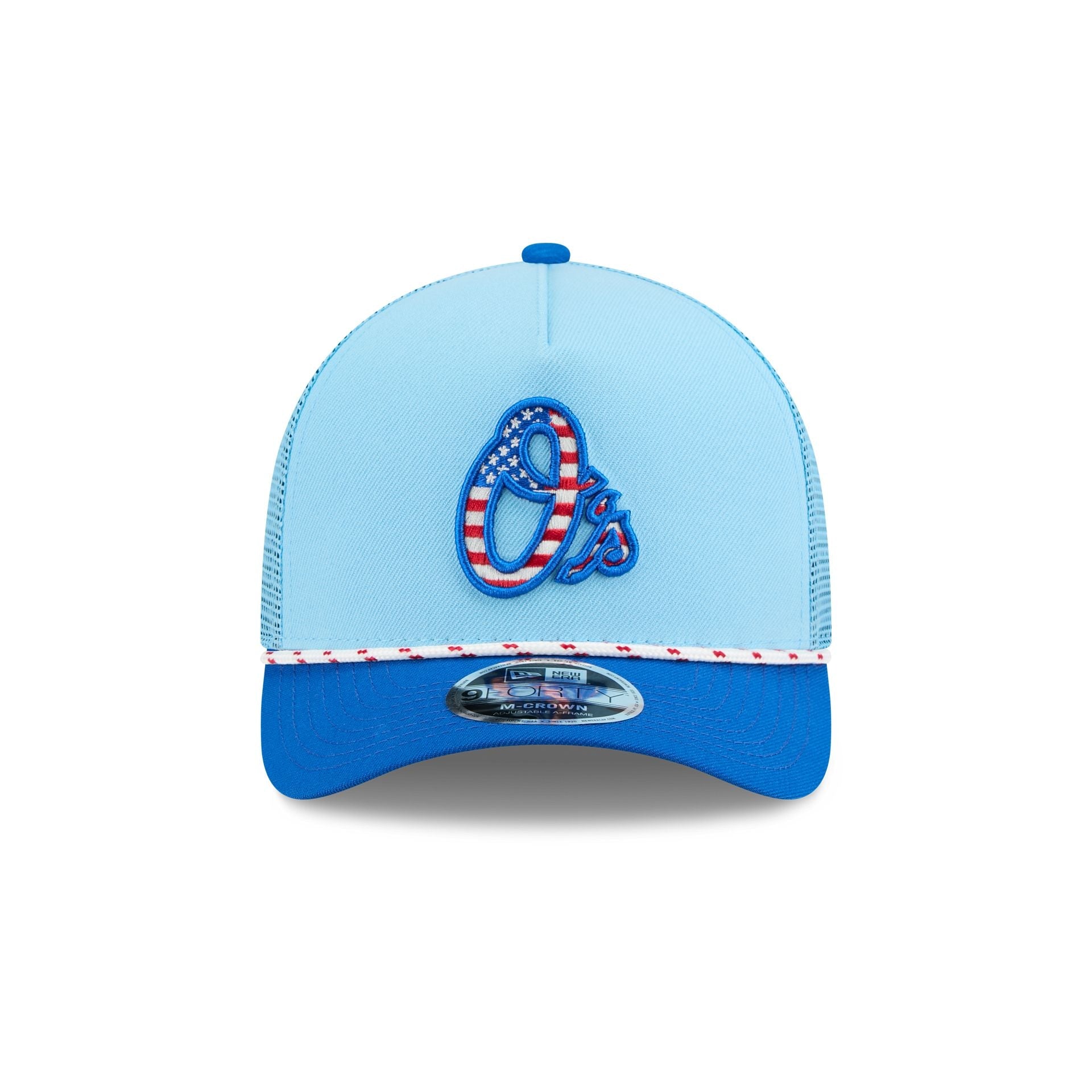 Baltimore Orioles Independence Day 2025 9FORTY M-Crown A-Frame Trucker Hat