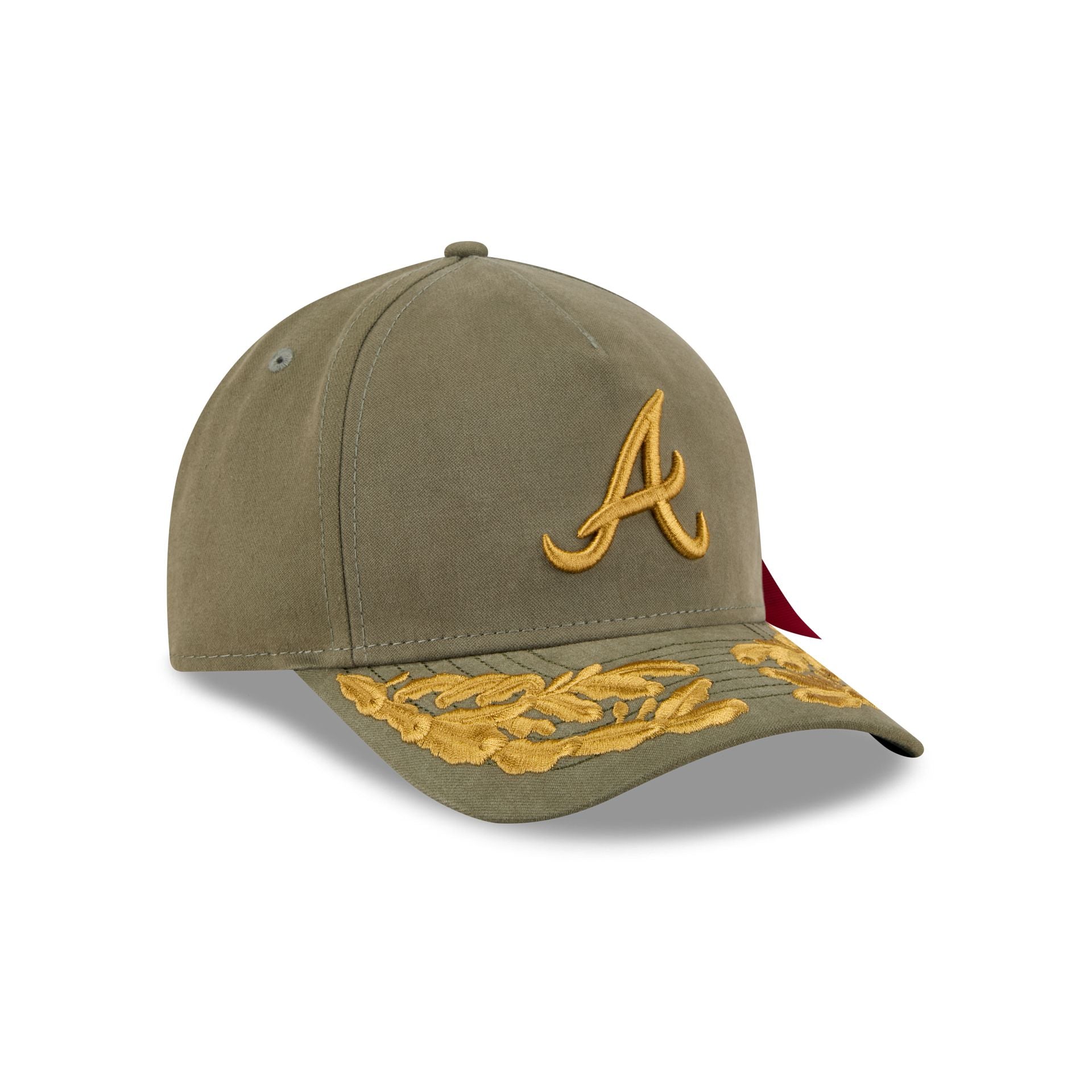 Alpha Industries x Atlanta Braves Olive Green 9FORTY M-Crown A-Frame Snapback Hat