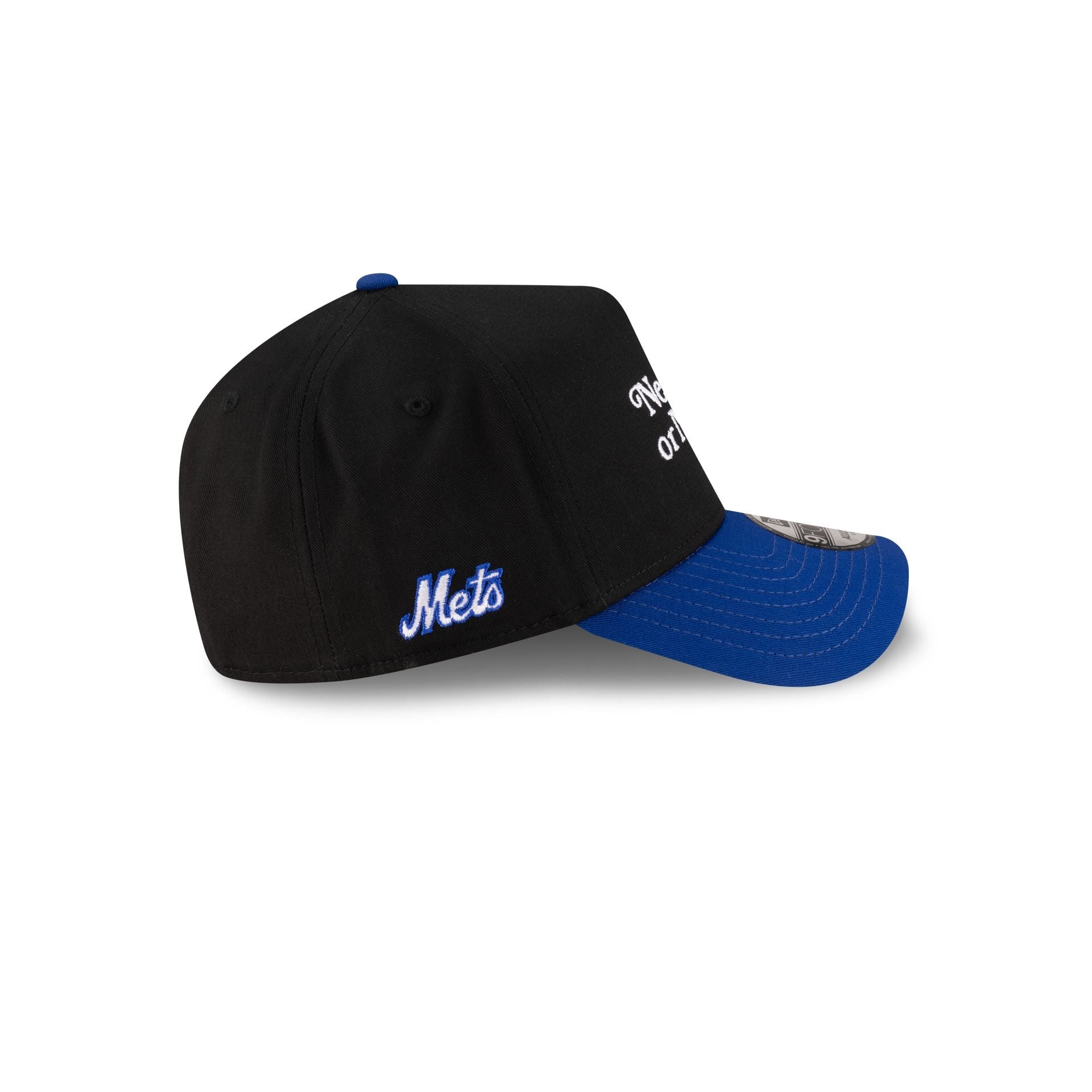 New York or Nowhere x New York Mets Black Wordmark 9FORTY A-Frame Snapback Hat