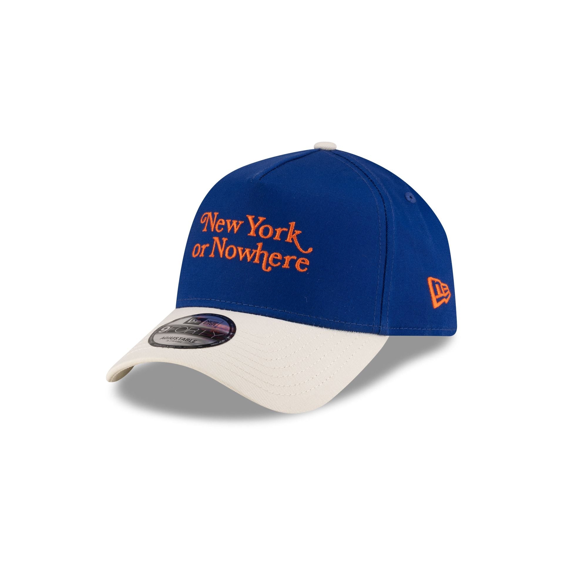 New York or Nowhere x New York Mets Light Royal Wordmark 9FORTY A-Frame Snapback Hat