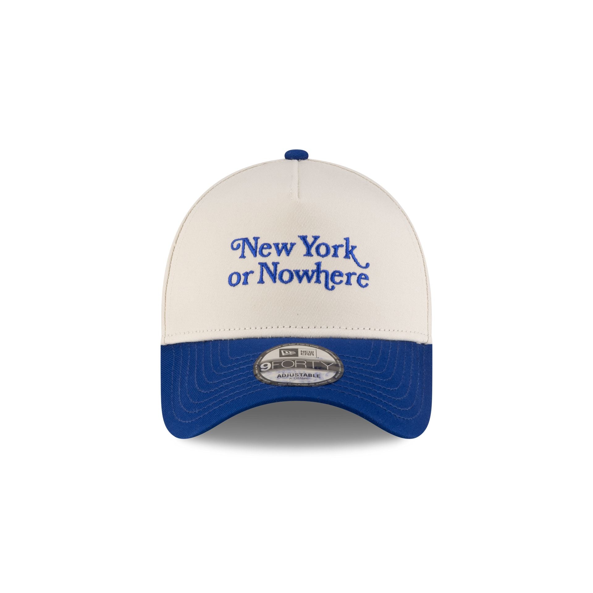 New York or Nowhere x New York Mets Chrome White Wordmark 9FORTY A-Frame Snapback Hat