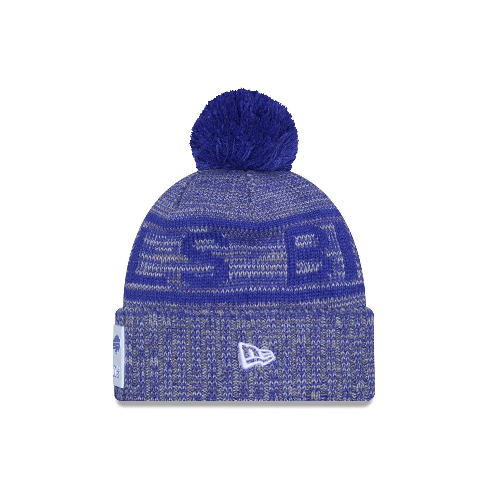 Buffalo Bills 2025 Sideline Cold Weather Gray Pom Knit Hat