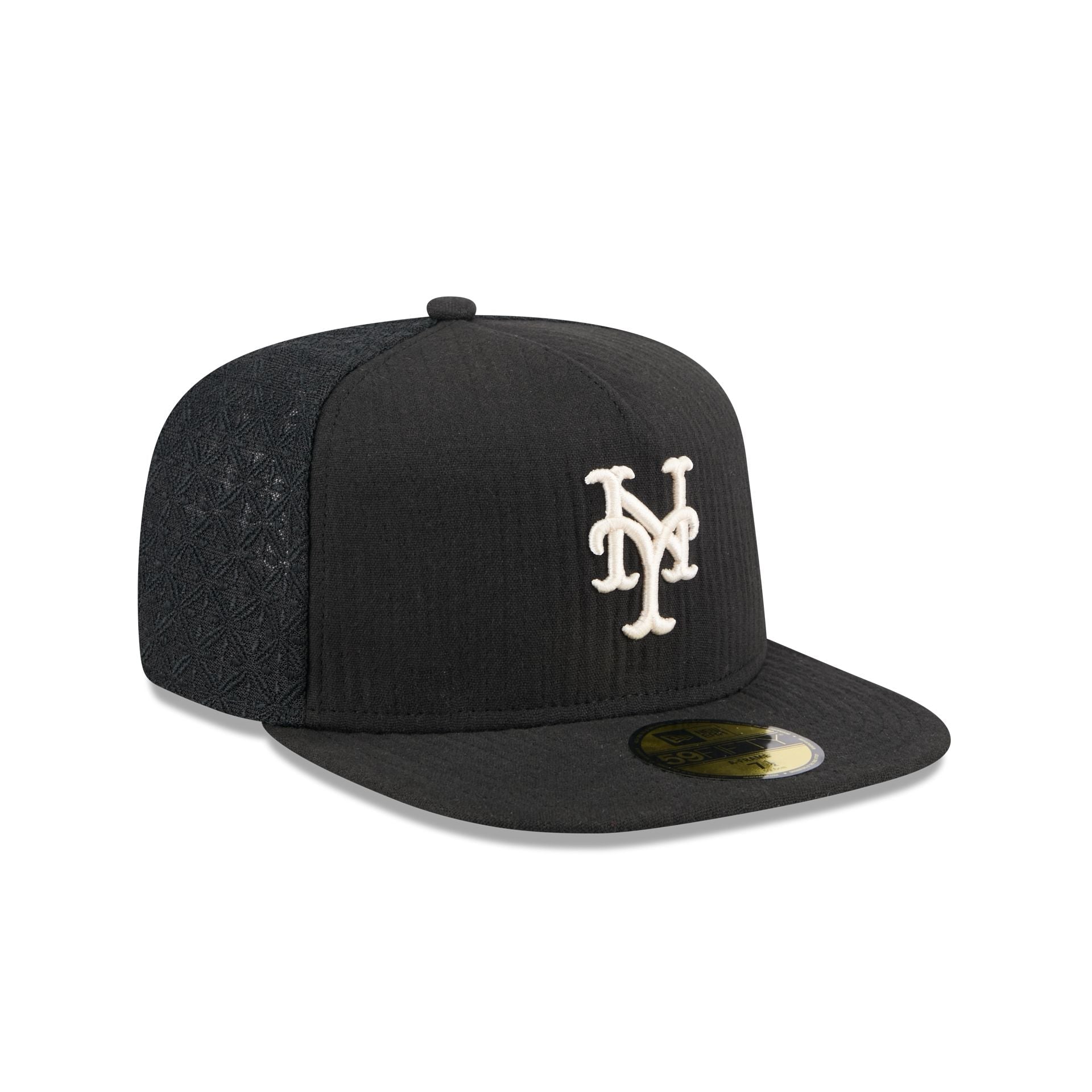 New York Mets Black Mesh 59FIFTY A-Frame Fitted Hat