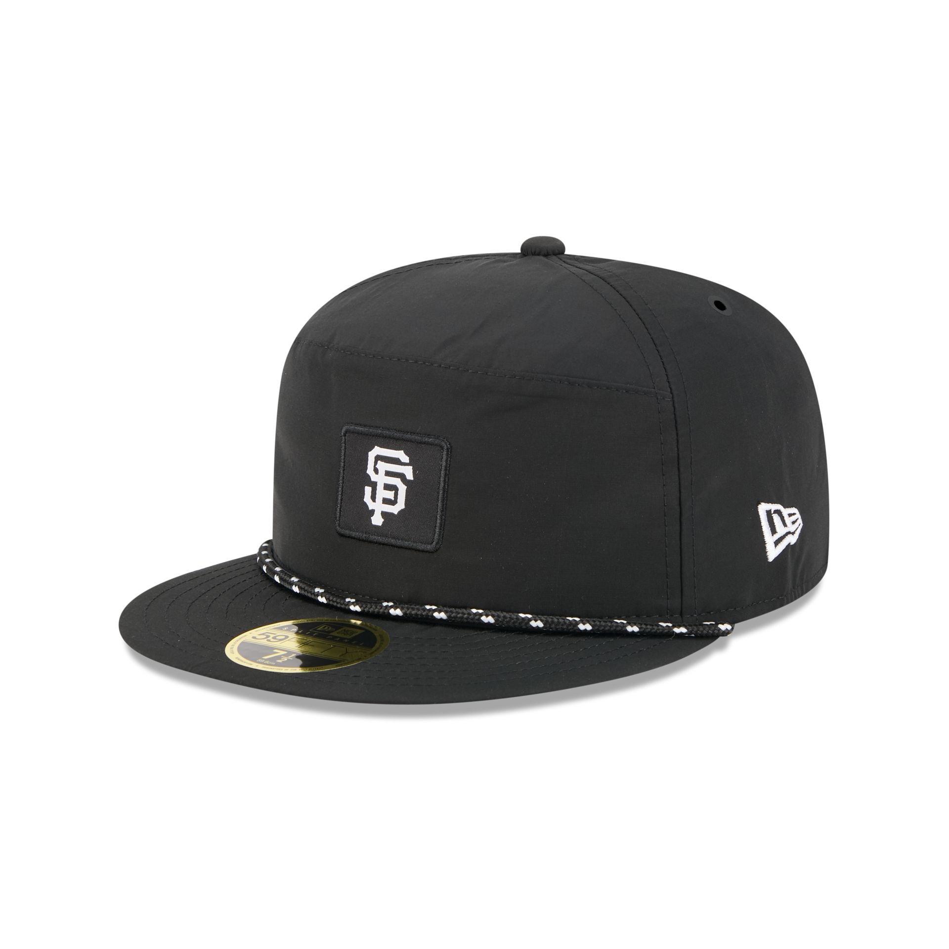 San Francisco Giants Black Poly Rope Split Panel 59FIFTY Fitted Hat