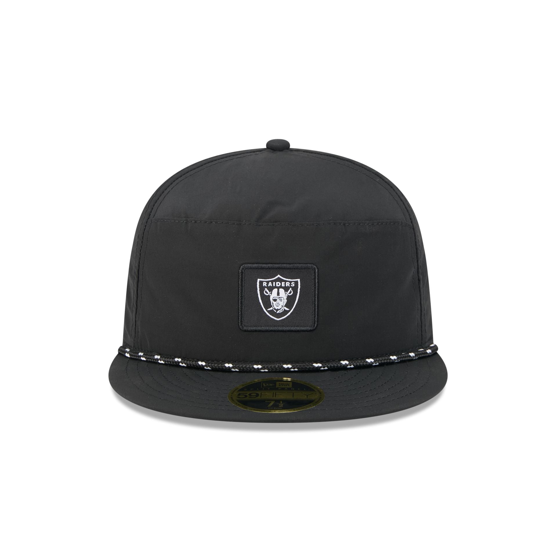 Las Vegas Raiders Black Poly Rope Split Panel 59FIFTY Fitted Hat