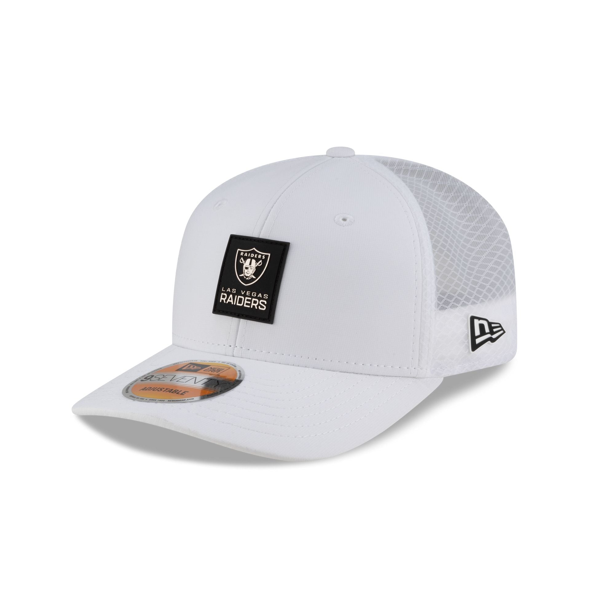 Las Vegas Raiders 2025 Sideline Hot Weather White 9SEVENTY Trucker Hat