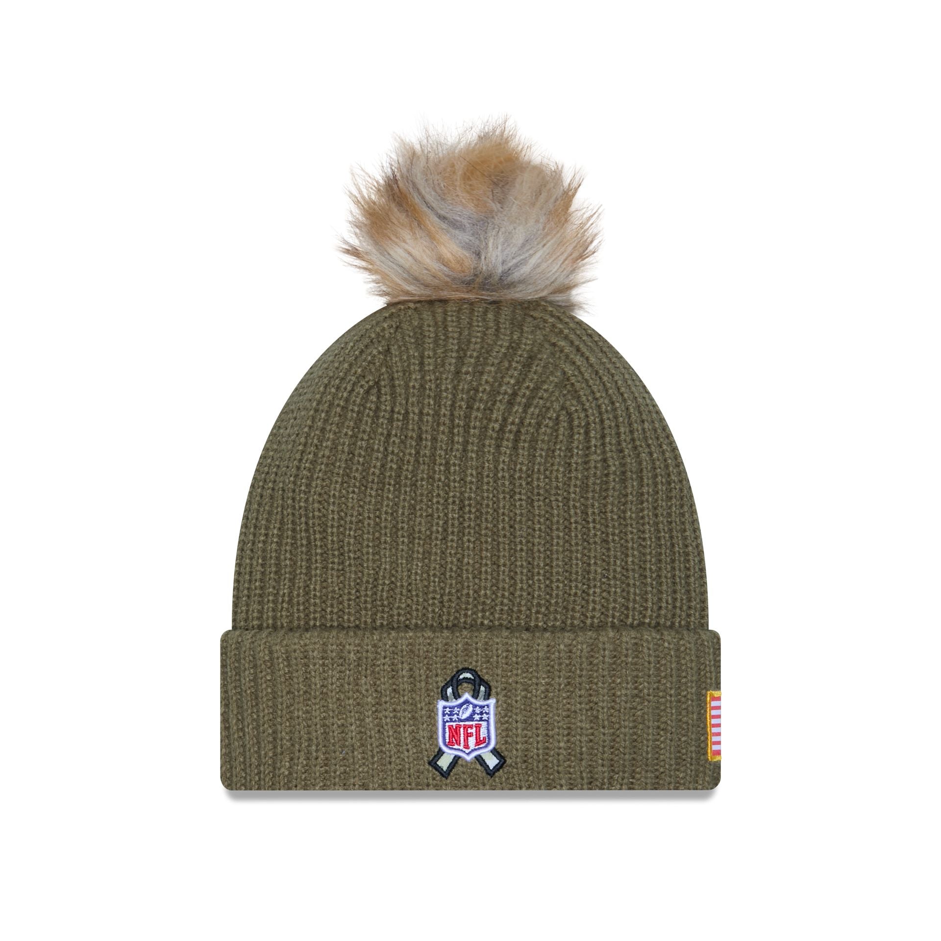 Las Vegas Raiders 2025 Salute to Service Women's Pom Knit Hat
