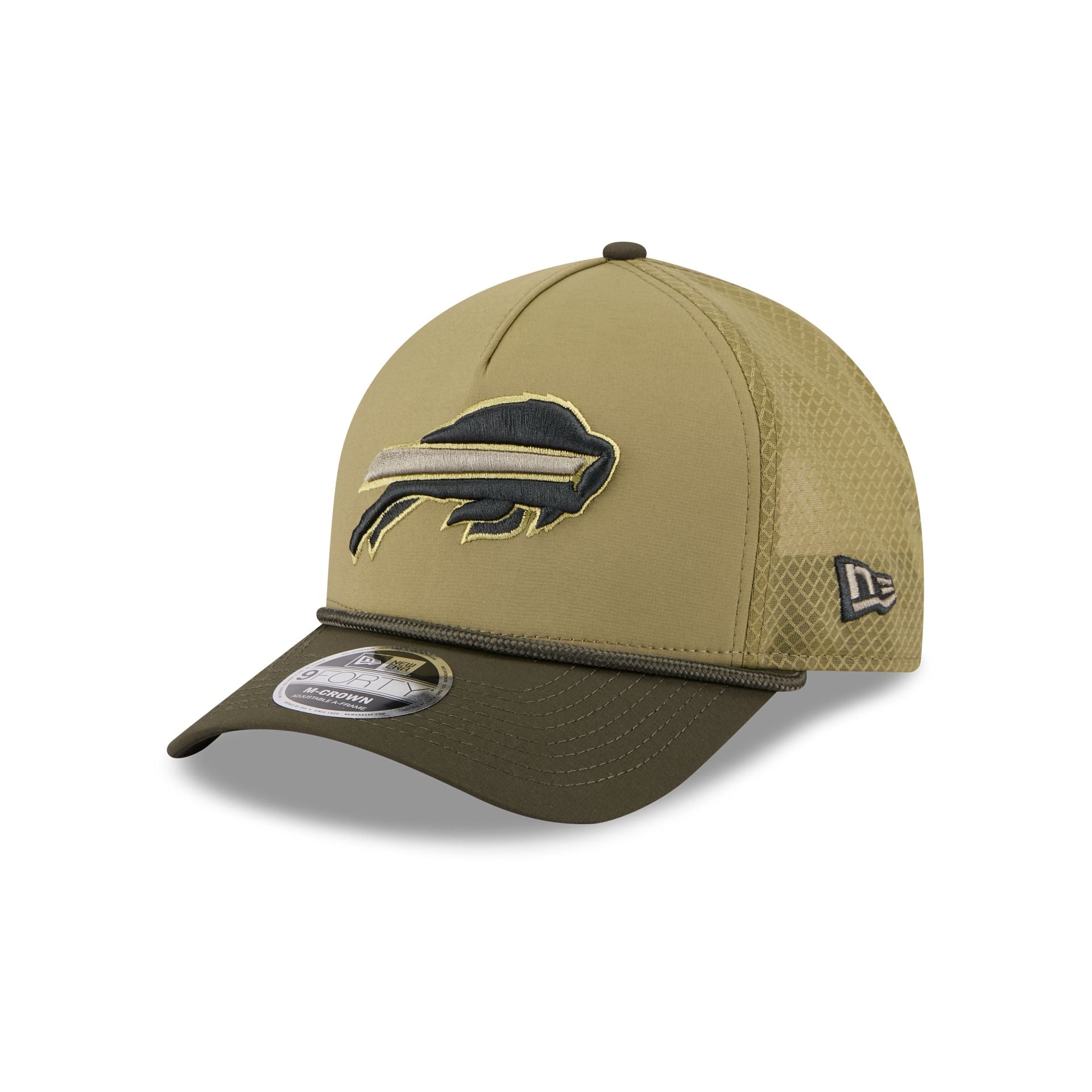 Buffalo Bills 2025 Salute to Service 9FORTY M-Crown A-Frame Trucker Hat