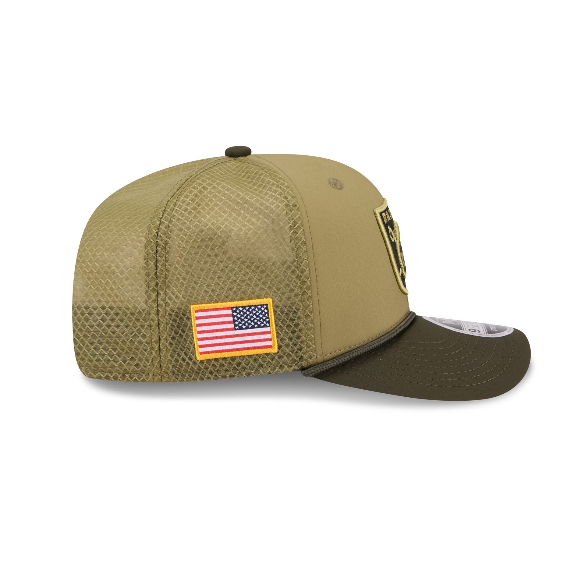 Las Vegas Raiders 2025 Salute to Service 9SEVENTY Trucker Hat