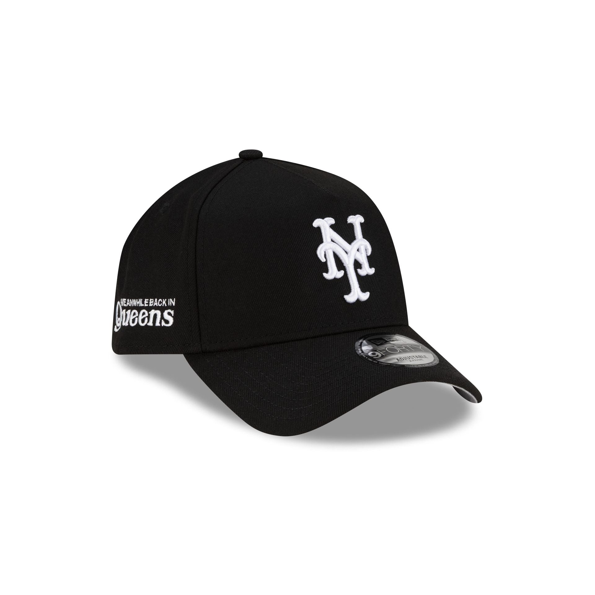 Meanwhile Back in Queens x New York Mets Black 9FORTY A-Frame Snapback Hat