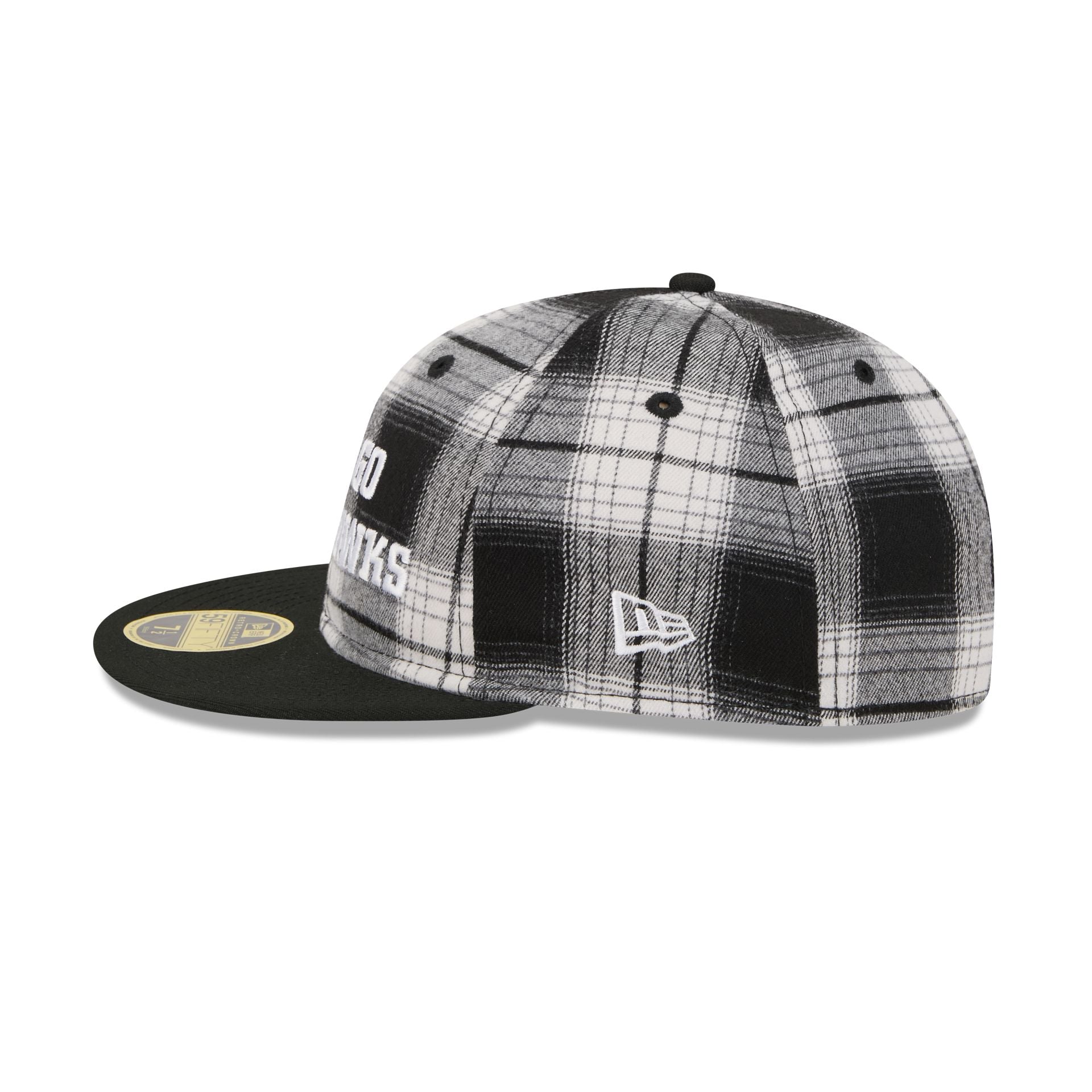 Chicago Blackhawks Grunge Plaid Retro Crown 59FIFTY Fitted Hat