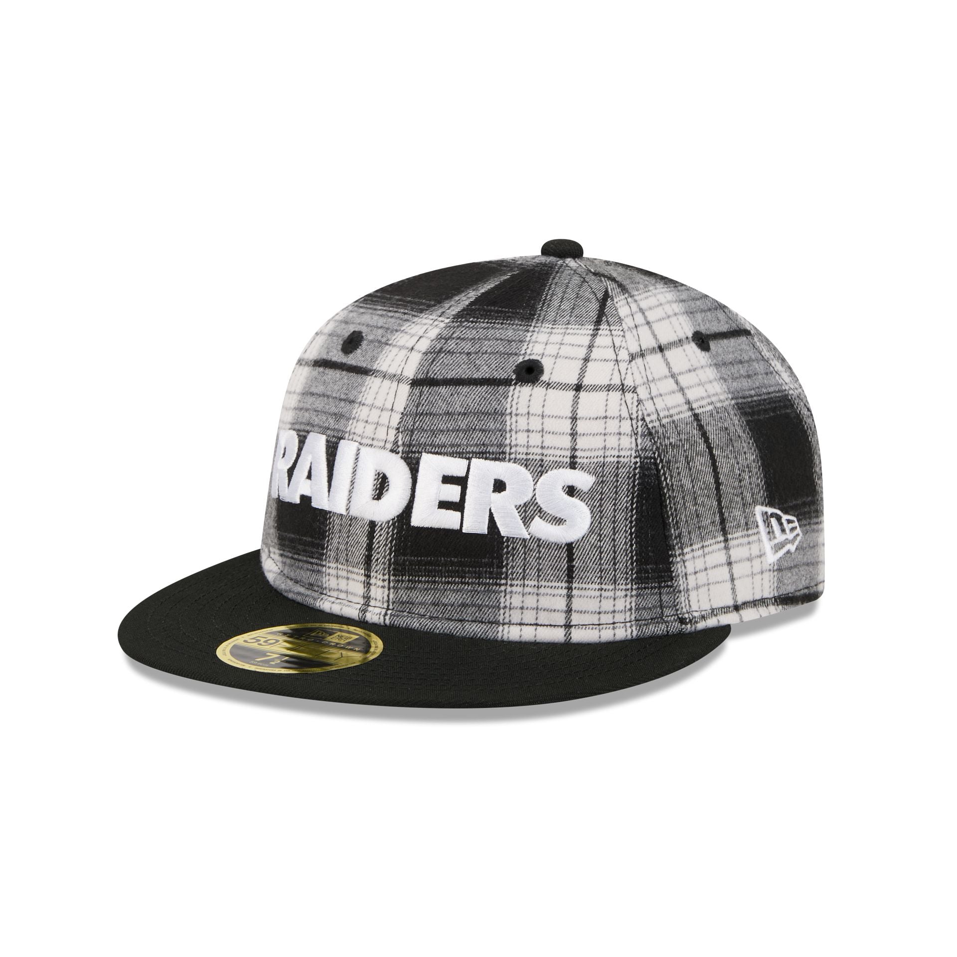 Las Vegas Raiders Grunge Plaid Retro Crown 59FIFTY Fitted Hat