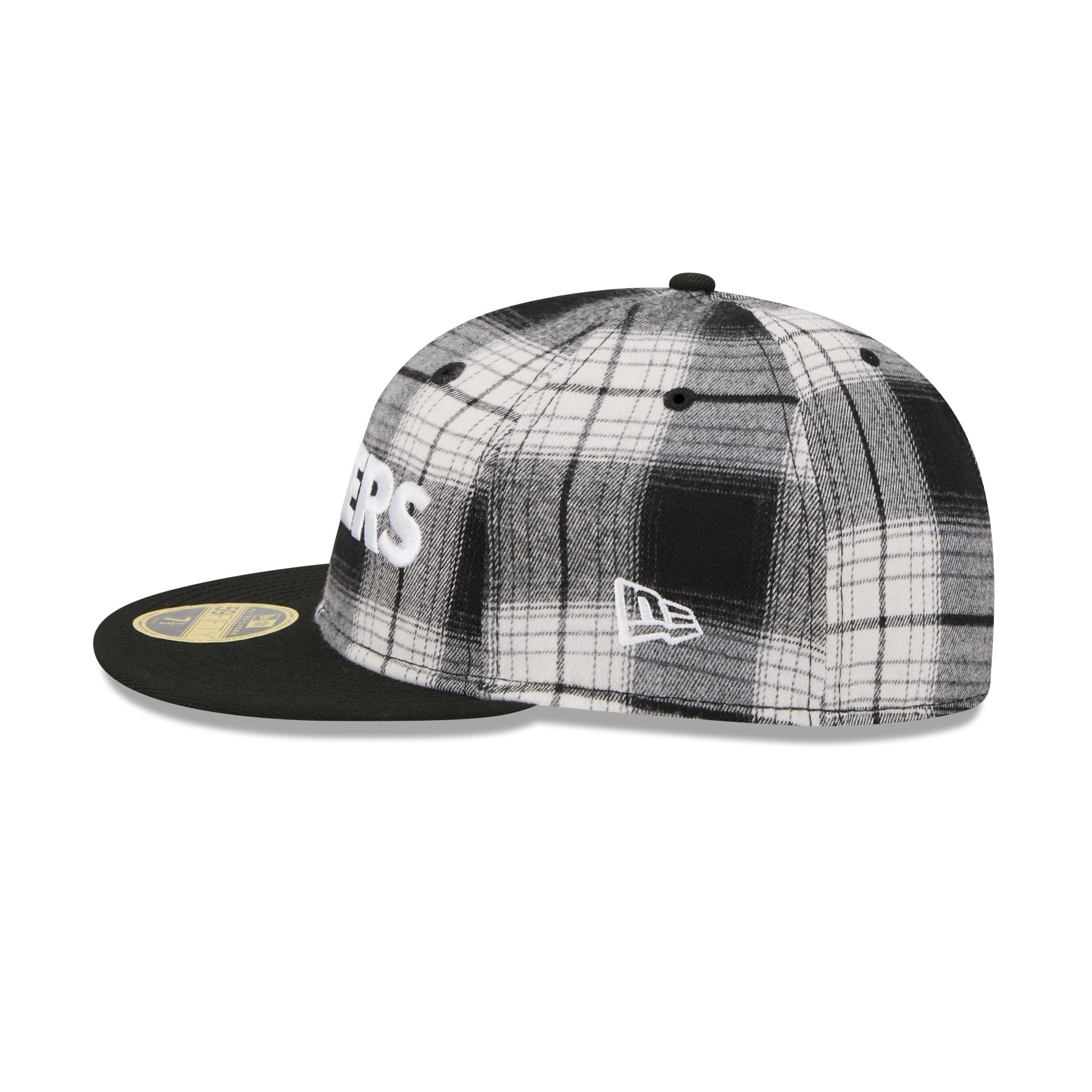 Las Vegas Raiders Grunge Plaid Retro Crown 59FIFTY Fitted Hat