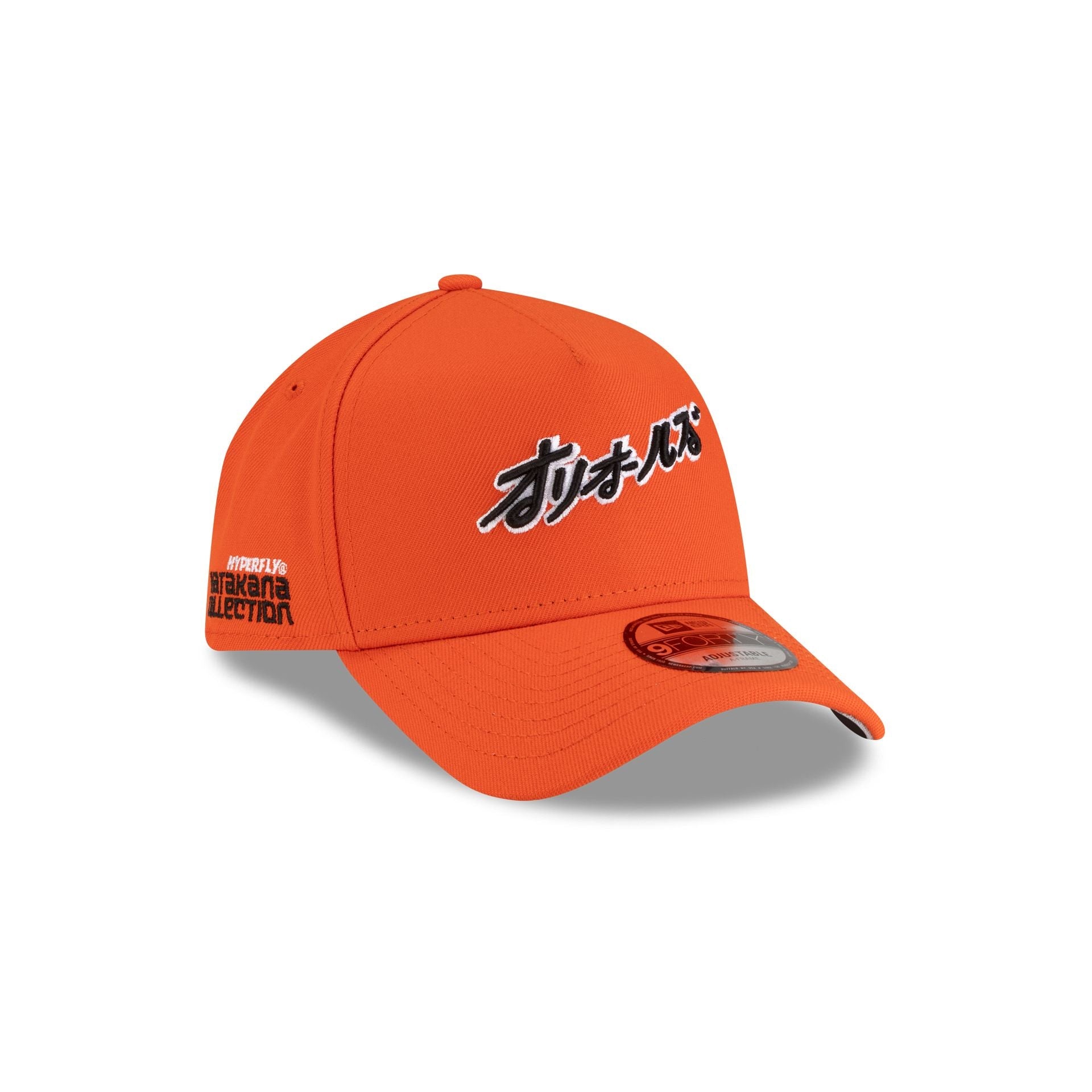 Hyperfly Katakana x Baltimore Orioles Orange9FORTY A-Frame Snapback Hat