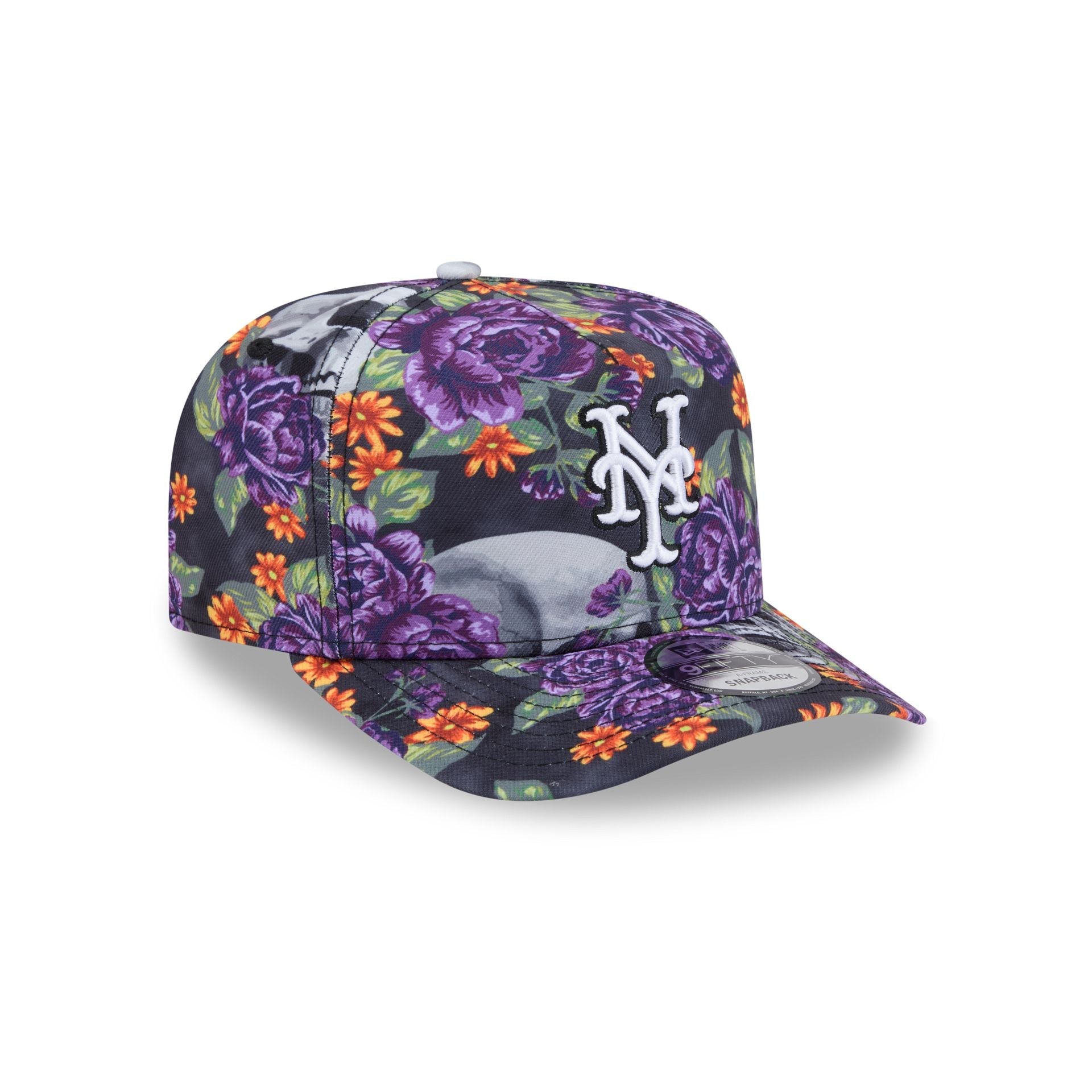 New York Mets Day of the Dead Skull & Roses 9FIFTY A-Frame Snapback