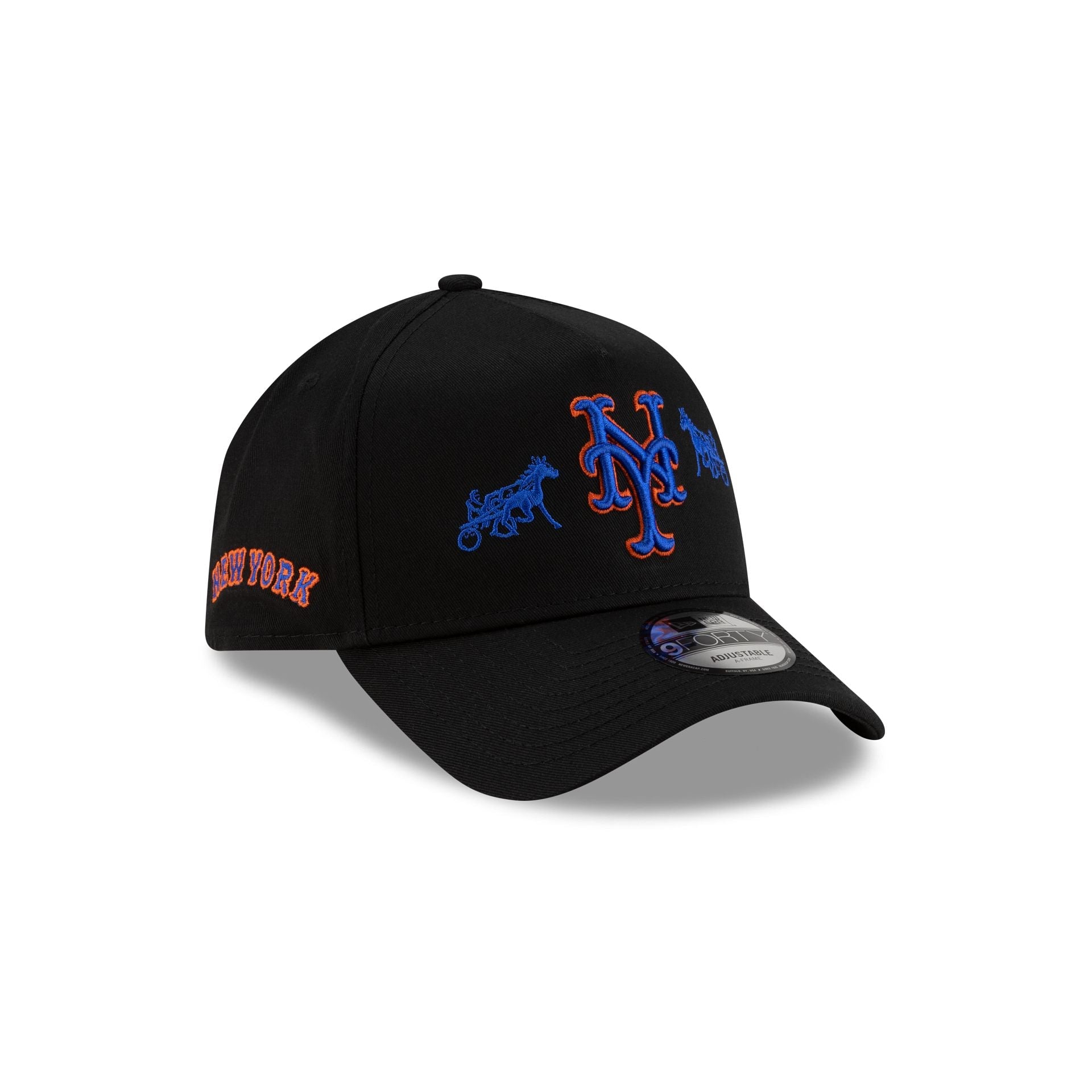 Siegelman Stable x New York Mets Black 9FORTY A-Frame Snapback Hat
