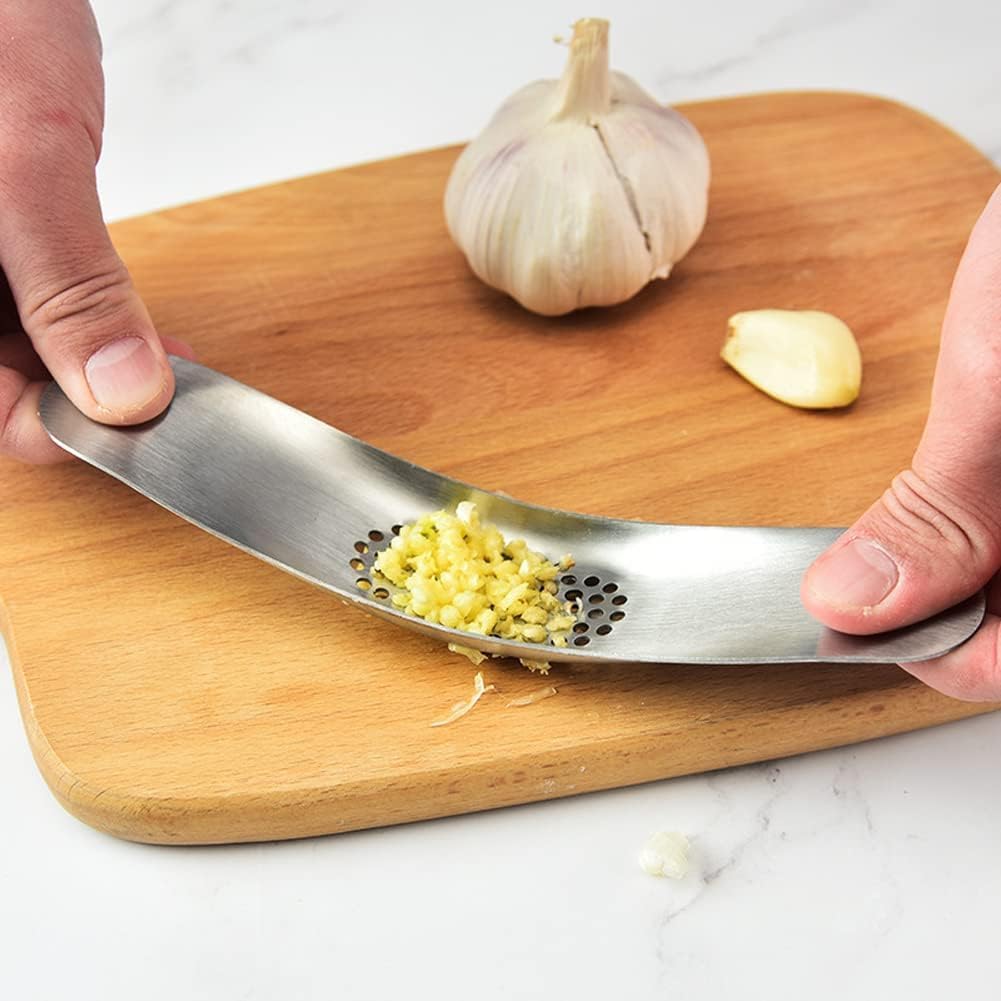 Garlic Press Stainless Steel Garlic Press Rocker Easy to Use & Clean, for Ginger and Garlic