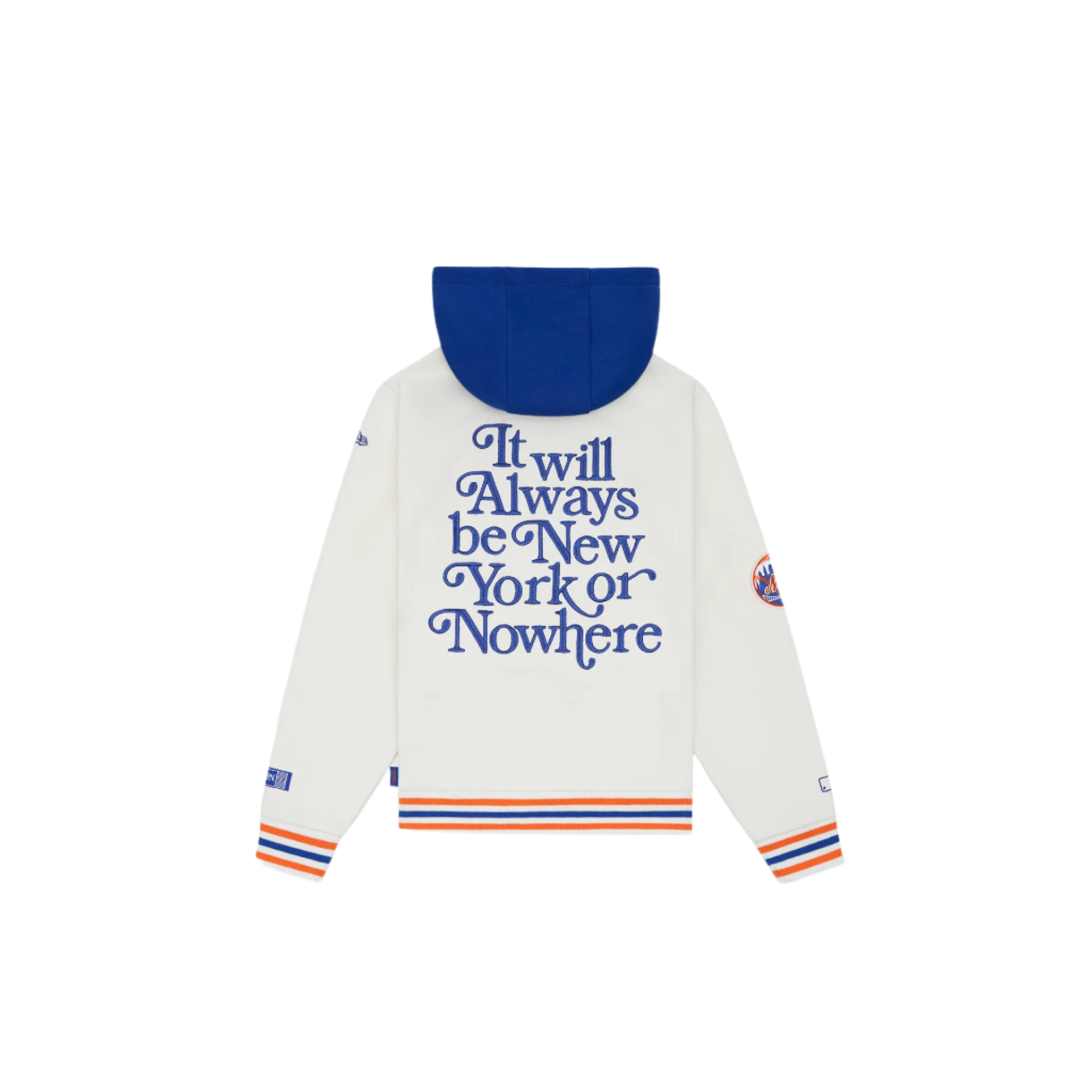 New York or Nowhere x New York Mets Youth Chrome White Motto Hoodie