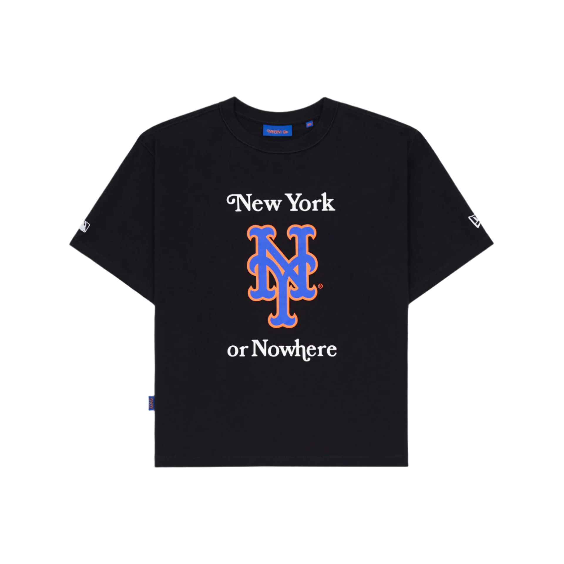 New York or Nowhere x New York Mets Black Relaxed Logo T-Shirt