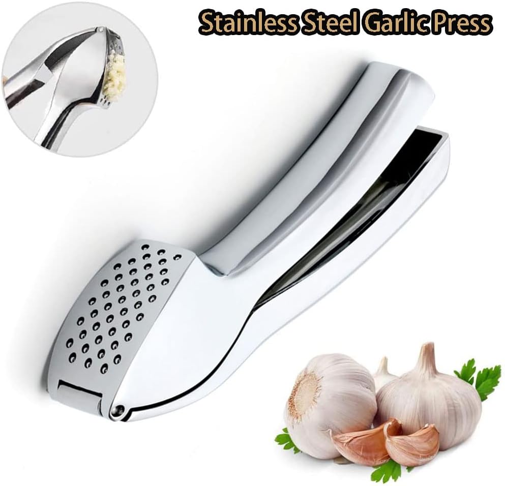 Kitchen Premium Garlic Press Stainless Steel Garlic Crusher Press Easy to Use Food Helper