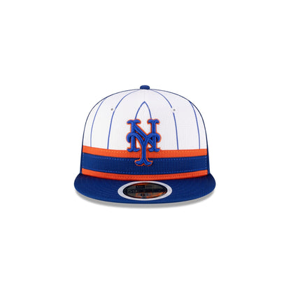 New York Mets 2025 Batting Practice Pinstripe Kids 59FIFTY Fitted Hat