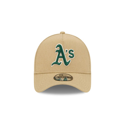 Athletics Logo Essentials Khaki 9FORTY A-Frame Snapback Hat