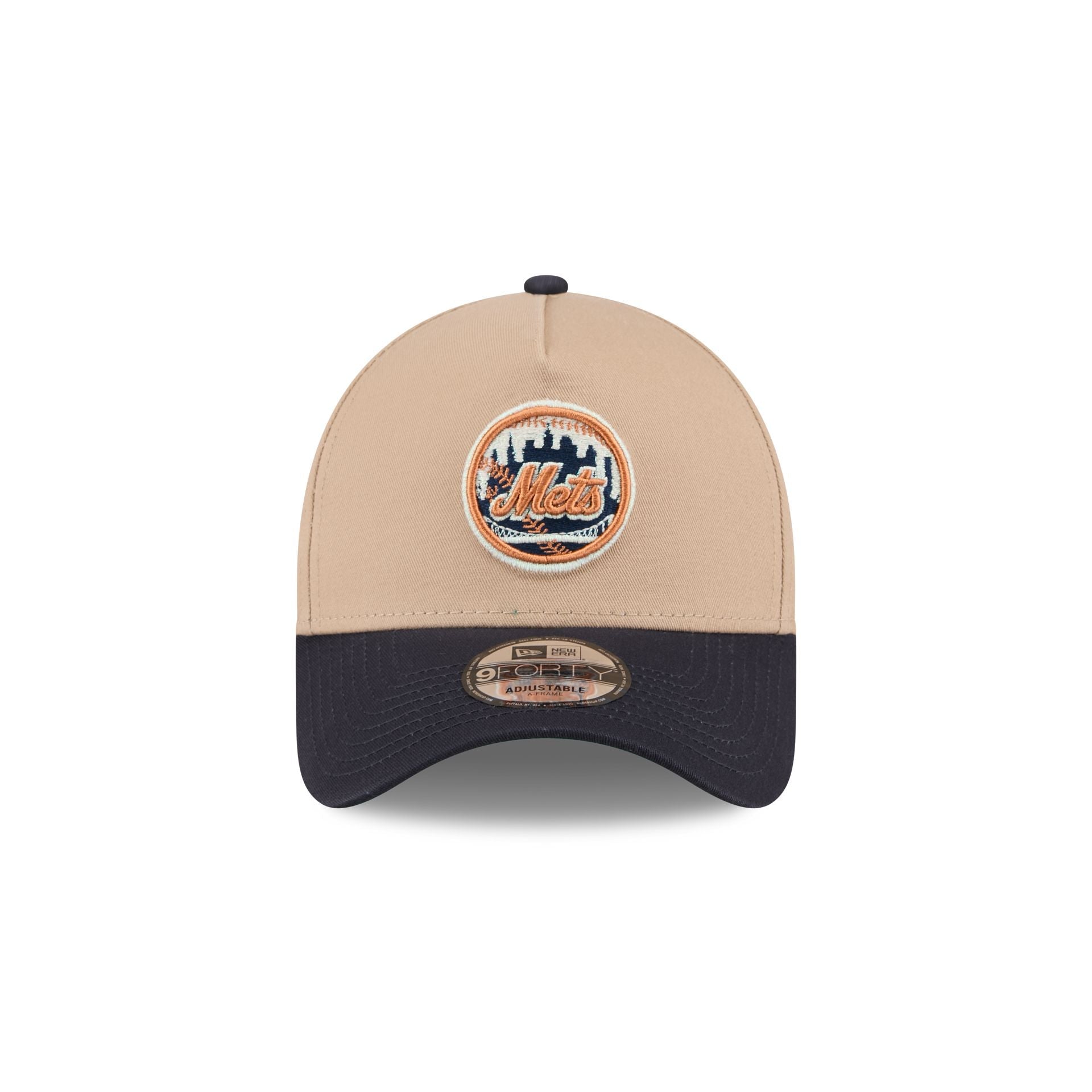 New York Mets Beige Khaki 9FORTY A-Frame Snapback Hat