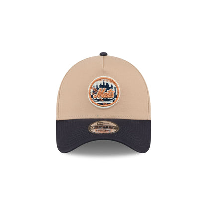 New York Mets Beige Khaki 9FORTY A-Frame Snapback Hat