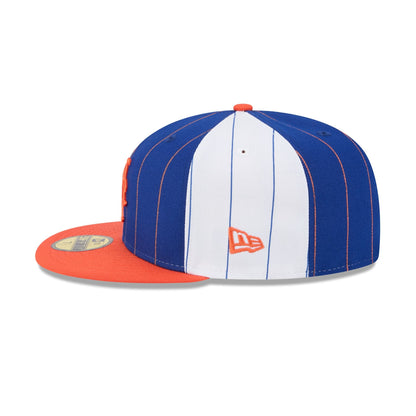 New York Mets Pinstripe League Pin 59FIFTY Fitted Hat