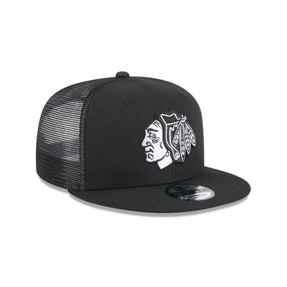 Chicago Blackhawks Black 9FIFTY Trucker Hat