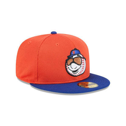 New York Mets 2025 Spring Training Orange 59FIFTY Fitted Hat