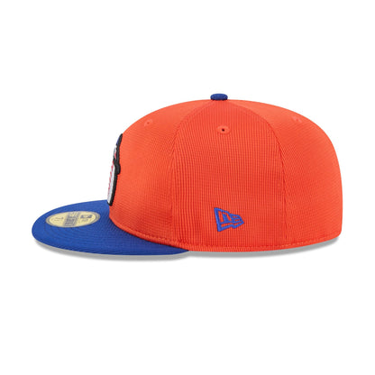 New York Mets 2025 Spring Training Orange 59FIFTY Fitted Hat