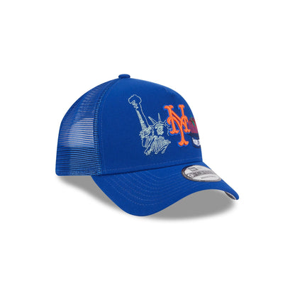 New York Mets State Stitch 9FORTY A-Frame Trucker Hat