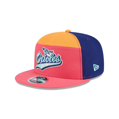 Baltimore Orioles Coral Split Panel 9FIFTY Snapback Hat