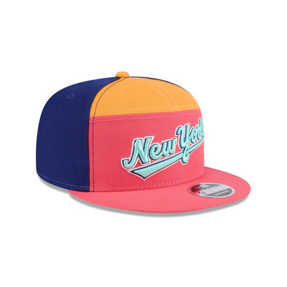 New York Mets Coral Split Panel 9FIFTY Snapback Hat