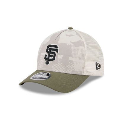 San Francisco Giants Armed Forces Day 2025 9FORTY M-Crown A-Frame Trucker Hat
