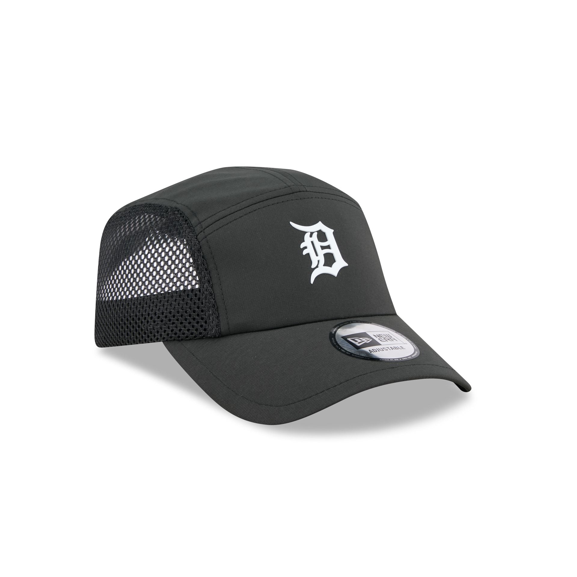 Detroit Tigers Black Poly Runner Adjustable Hat