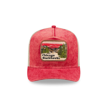 Chicago Blackhawks Vintage Landscape 9FIFTY A-Frame Trucker Hat