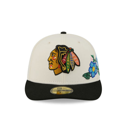 Chicago Blackhawks Tonal Florals White 59FIFTY Fitted Hat