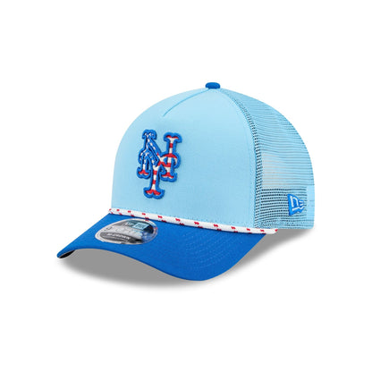New York Mets Independence Day 2025 9FORTY M-Crown A-Frame Trucker Hat