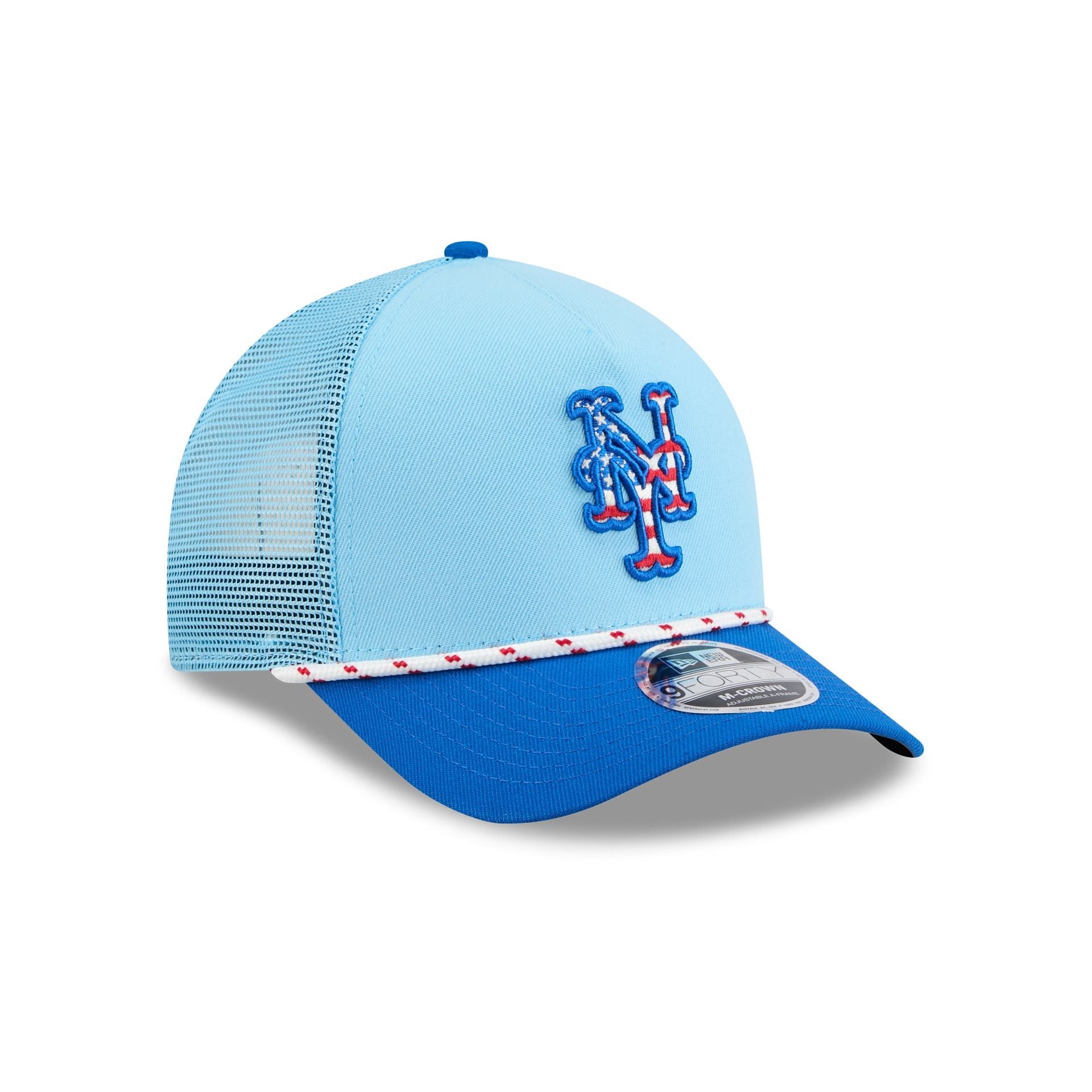 New York Mets Independence Day 2025 9FORTY M-Crown A-Frame Trucker Hat