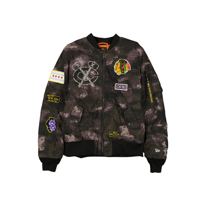 Alpha Industries x Chicago Blackhawks Black Camo MA-1 Bomber Jacket