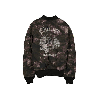 Alpha Industries x Chicago Blackhawks Black Camo MA-1 Bomber Jacket